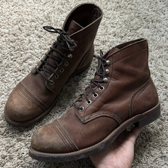 Red Wing Shoes 8111 Iron Ranger Brown Leather Boots Men’s Size 8 D Made In USA main image 7